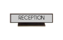 8129 black or gray desk holder with nameplate, engraved nameplate in black or gray desk holder