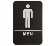 $9.95 Braille ADA MEN Signs. Our signs are available in Blue or Black and come with white text &  graphics. Mounting bracket optional.