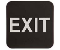 $9.95 Braille ADA EXIT Signs. Our signs are available in Blue or Black and come with white text &  graphics. Mounting bracket optional.