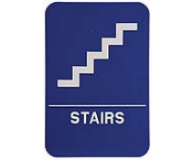 $9.95 Braille ADA STAIRS Signs. Our signs are available in Blue or Black and come with white text &  graphics. Mounting bracket optional.