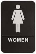 $9.95 Braille ADA WOMEN Signs. Our signs are available in Blue or Black and come with white text &  graphics. Mounting bracket optional.