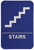 $9.95 Braille ADA STAIRS Signs. Our signs are available in Blue or Black and come with white text &  graphics. Mounting bracket optional.