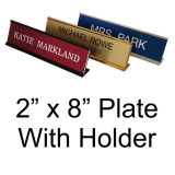 2" x 8" Nameplate With Desk Holder