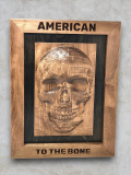 Maple Skull and Flag Wall Hanging, Rustic Home Decor, Unique Wooden Art Piece, Patriotic-Inspired Gift, Military, Veteran, USA,