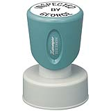 round preinked stamp, Xstamper, large inspector stamp
