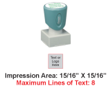 square inspection stamp, preinked square stamp
