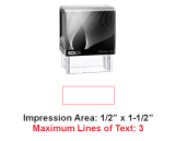 Colop P20 Self-Inking Stamp
Colop
Printer 20
Self-Inking Stamp 
Rectangle Stamp
Impression Area: 3/8" x 1-1/16"
Maximum Lines of Text: 3