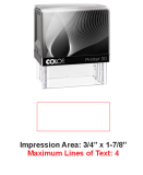 Colop Printer 30 Rectangle Stamp
Maximum Impression Area: 3/4" x 1 7/8"Maximum Lines of Text: 5