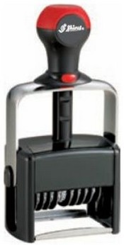 Built with a heavy duty metal frame with a durable plastic body,this self-inking stamp is an excellent choice for high volume stamping needs. The manual date bands include: 12 year date bands with guaranteed 10 current years,  along with 8 number bands.