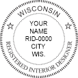 N53 PRE-INKED X-STAMPER WISCONSIN INTERIOR DESIGNER SEAL